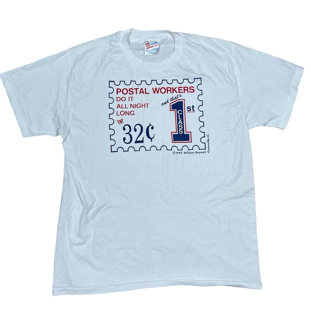Postal Workers Do It All Night Long Vintage 90s T-Shirt Size Large USPS
